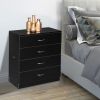 MDF Wood Simple 4-Drawer Dresser Black