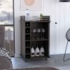 Bar Cart Baltimore, Six Wine Cubbies, Carbon Espresso Finish