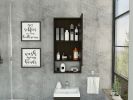 Medicine Cabinet Irvine, One External Shelf, Black Wengue Finish