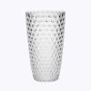 Designer Acrylic Diamond Cut Clear Drinking Glasses Hi Ball Set of 4 (19oz), Premium Quality Unbreakable Stemless Acrylic Drinking Glasses for All Pur