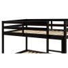 Twin over Twin Floor Bunk Bed,Espresso(Old Sku:W50430321)