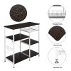 35.5" Kitchen Baker's Rack Utility Storage Shelf Microwave Stand 3-Tier 3-Tier Table For Spice Rack Organizer Workstation Dark Brown