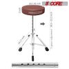 5 Core Premium Universal Drum Throne Height Adjustable Padded Drum Stool Seat Round Chrome Chair Drumming Stand with Anti- Slip Feet for Adults Kids D