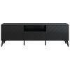 U-Can Modern TV Stand for 70 inch TV, Entertainment Center with Adjustable Shelves, 1 Drawer and Open Shelf, TV Console Table, Media Console, Metal Fe