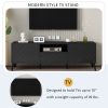 U-Can Modern TV Stand for 70 inch TV, Entertainment Center with Adjustable Shelves, 1 Drawer and Open Shelf, TV Console Table, Media Console, Metal Fe