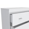 Three Drawer Dresser Whysk, Superior Top, Handles, White Finish