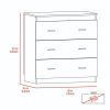 Three Drawer Dresser Whysk, Superior Top, Handles, White Finish