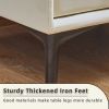 Modern Nightstand with 2 Drawers, Night Stand with PU Leather and Hardware Legs, End Table, Bedside Cabinet for Living Room/Bedroom (Light Gray)