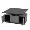 Modern Gray Multi-functional Rectangle Lift-top Coffee Table Extendable with Storage