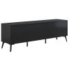 U-Can Modern TV Stand for 70 inch TV, Entertainment Center with Adjustable Shelves, 1 Drawer and Open Shelf, TV Console Table, Media Console, Metal Fe