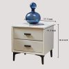 Modern Nightstand with 2 Drawers, Night Stand with PU Leather and Hardware Legs, End Table, Bedside Cabinet for Living Room/Bedroom (Blue-gray)