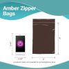 APQ Brown Amber Zip Bags 6 x 8, Poly Zip Bags for Storage Pack of 100, Durable Plastic Bags Resealable 3 Mil, Water-Resistant Poly Zipper Bags, Poly &