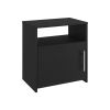 DEPOT E-SHOP Omaha Nightstand, Single Door Cabinet, Metal Handle, One Shelf, Superior Top, Black