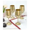 Designer Metallic Gold Color Acrylic Glasses Set of 4 (12oz), Premium Quality Unbreakable Stemmed Acrylic Glasses for All Purpose Red or White