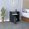 DEPOT E-SHOP Omaha Nightstand, Single Door Cabinet, Metal Handle, One Shelf, Superior Top, Black