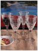 Designer Acrylic Swirl Clear Glasses Set of 4 (12oz), Premium Quality Unbreakable Stemmed Acrylic Glasses for All Purpose Red or White