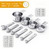 1 Set Stainless Steel Measuring Cups & Spoons Set; Cups And Spoons; Kitchen Gadgets For Cooking & Baking (4+6) 0.86lb