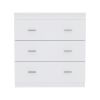 Three Drawer Dresser Whysk, Superior Top, Handles, White Finish