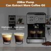 Espresso Machine 20 Bar Pump Pressure Cappuccino latte Maker Coffee Machine with ESE POD filter&Milk Frother Steam Wand&thermometer, 1.5L Water Tank,