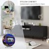 U-Can Modern TV Stand for 70 inch TV, Entertainment Center with Adjustable Shelves, 1 Drawer and Open Shelf, TV Console Table, Media Console, Metal Fe