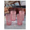 Designer Acrylic Paisley Pink Drinking Glasses Hi Ball Set of 4 (17oz), Premium Quality Unbreakable Stemless Acrylic Drinking Glasses for All Purpose