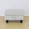 Grey White Flannel Living Room Sofa Ottoman