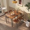 Dining Table Set 5-Piece Dining Chair with Backrest, Industrial style, Sturdy construction. Rustic Brown, 43.31'' L x 27.56'' W x 30.32'' H.