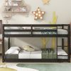 Twin over Twin Floor Bunk Bed,Espresso(Old Sku:W50430321)