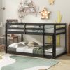 Twin over Twin Floor Bunk Bed,Espresso(Old Sku:W50430321)