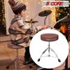 5 Core Premium Universal Drum Throne Height Adjustable Padded Drum Stool Seat Round Chrome Chair Drumming Stand with Anti- Slip Feet for Adults Kids D