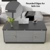 Modern Gray Multi-functional Rectangle Lift-top Coffee Table Extendable with Storage