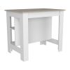 Kitchen Island Antibacterial Dozza, Three Shelves, Light Gray / White Finish