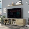 TV Stand for TV¬¥s up 70" Estocolmo, Four Open Shelves, Light Oak Finish