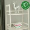 WTZ Bookshelf, Ladder Shelf, 5 Tier Bamboo Bookcase, Modern Open Book Case for Bedroom, Living Room, Office, BC-238 White