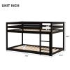 Twin over Twin Floor Bunk Bed,Espresso(Old Sku:W50430321)