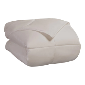 Classic All-Season Reversible Down Alternative Comforter (Color: Ivory, size: Twin)