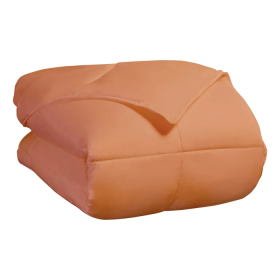 Classic All-Season Reversible Down Alternative Comforter (Color: Dusty Orange, size: Twin)