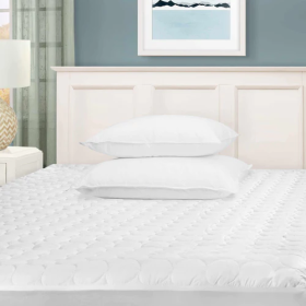 Quilted Deep Pocket Mattress Pad (Color: White, size: Full)