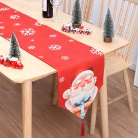 Christmas Table Flag Double Printing Snowman Table Mat (Option: Color05-180x33cm)