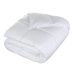 Brushed Microfiber Down Alternative Medium Weight Solid Comforter (Color: Ivory, size: Twin)