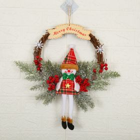 Christmas Decorations WreathWindow Arrangement Door Hanging (Option: Large snowman)