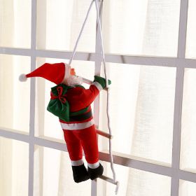 Christmas Ornaments Santa Claus Ladder (Option: One man ladder-Santa Claus is 90cm long)