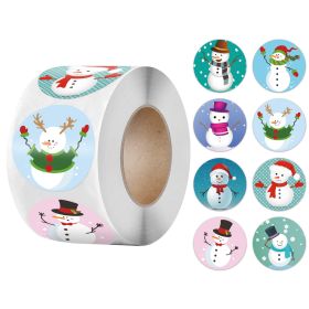 Christmas Decoration Gift Wrap Stickers (Option: Picture color A-25MM)