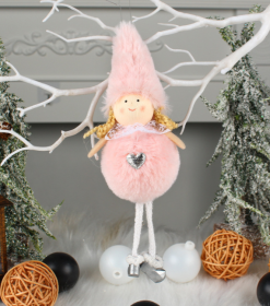 Long Legged Plush Angel Doll Christmas Tree Pendant (Option: Pointed hat)