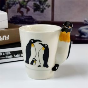 Cute Cartoon Animal Ceramic Cup Set (Option: Penguin-301to400ml)