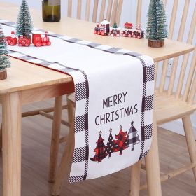 Christmas Table Flag Double Printing Snowman Table Mat (Option: Color02-180x33cm)