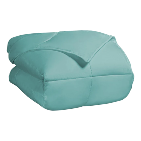 Classic All-Season Reversible Down Alternative Comforter (Color: Turquoise, size: King)