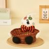 Easter Candy Basket Rattan Doll Gift Black Cat Pumpkin Ghost Holding Pose Halloween Party Decoration