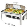 VEVOR 4-Pack Rectangle Chafing Dish Set with Full-Size 8Qt Pan Frame Fuel Holder