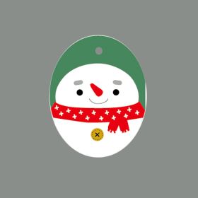 Christmas Small Hangtag Christmas Gift Box Decoration Accessories Pendant Spot Cute Small Card In Stock Wholesale (Option: Oval Green Snowman)